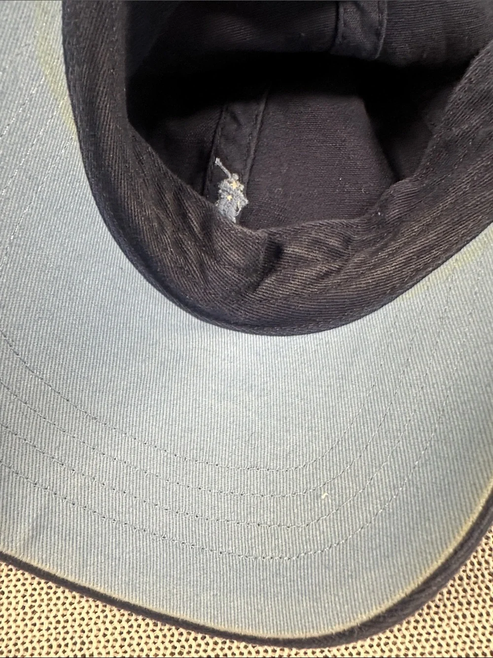 Ralph Lauren Polo Hat VTG 90s - Navy Blue Cotton Baseball Cap with Leather Strap